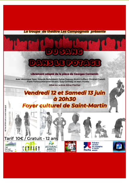 La nouvelle pièce de nos campagnols Vendredi 12 et Samedi 13 juin à 20h30