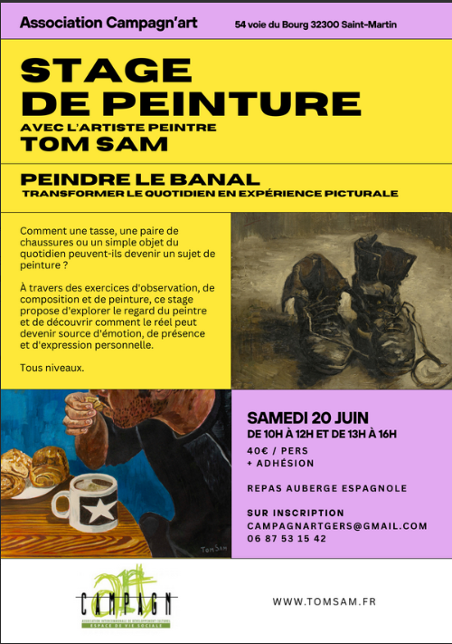 Stage Peinture Samedi 20 juin 2026